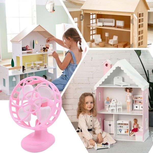 Miniatuur bureauventilator in retrostijl | Decoratief model voor poppenhuis