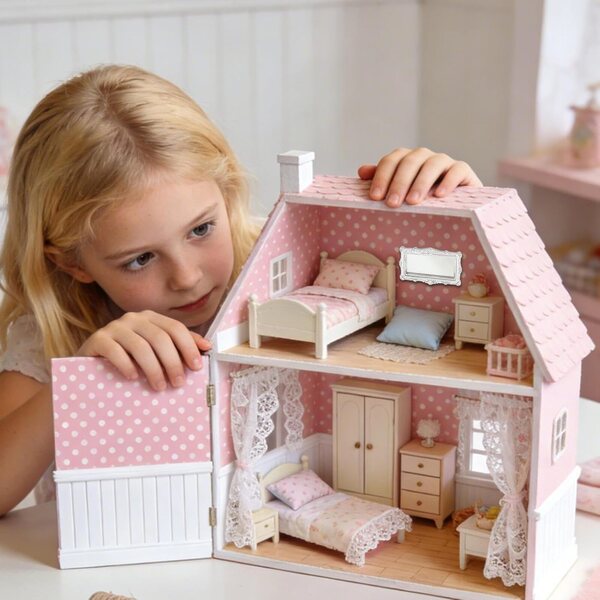 Vintage-Miniaturspiegel aus Kunstharz für Puppenhaus, elegante und funktionale Dekoration