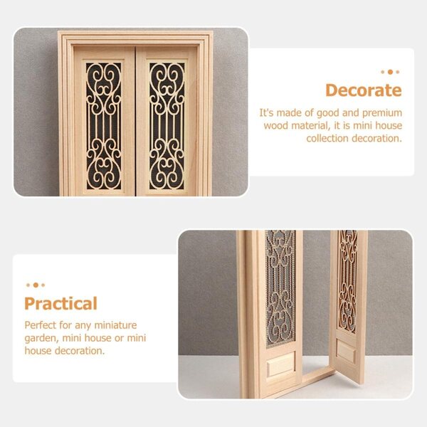 Hemobllo 12, Modelo Miniatura de Madera sin Pintar, Decoración Realista para Muebles y Jardín de Casas de Hadas, Accesorio para Interiores de Mini Casa