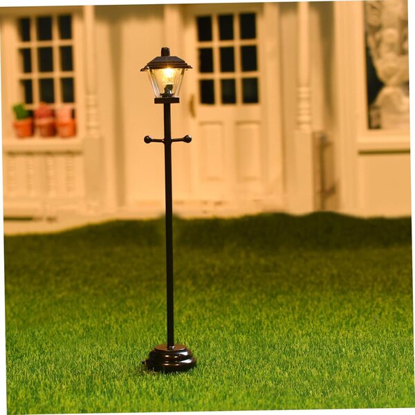 Stehlampe für Puppenhaus 1:12 mit Batterie und Schalter, Schwarz