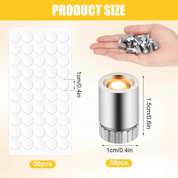 Set mit 30 warmen Mini-LED-Lichtern mit 50 Klebebändern für Puppenhäuser und Modellbau