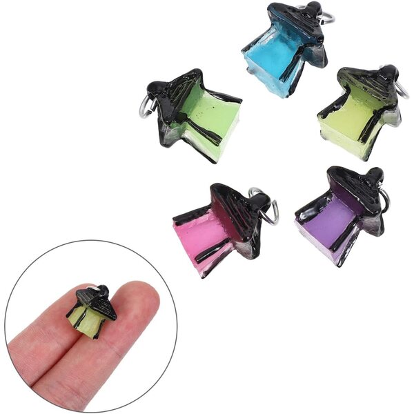 Hemobllo Mini lumières LED en résine multicolore pour jardins féeriques et maisons de poupées