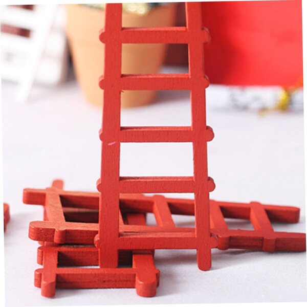 Hemobllo Mini-Escalera aus Holz, 12 Stück, für Puppenhäuser und Miniaturgärten