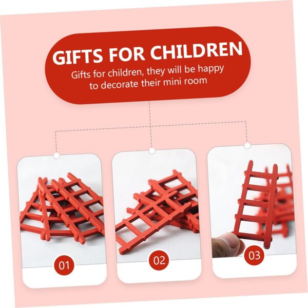Hemobllo Mini-Escalera aus Holz, 12 Stück, für Puppenhäuser und Miniaturgärten