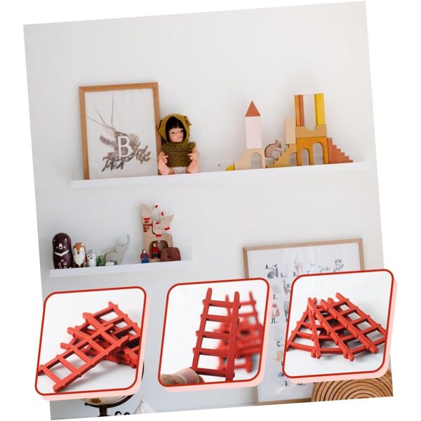 Hemobllo Mini-Escalera aus Holz, 12 Stück, für Puppenhäuser und Miniaturgärten