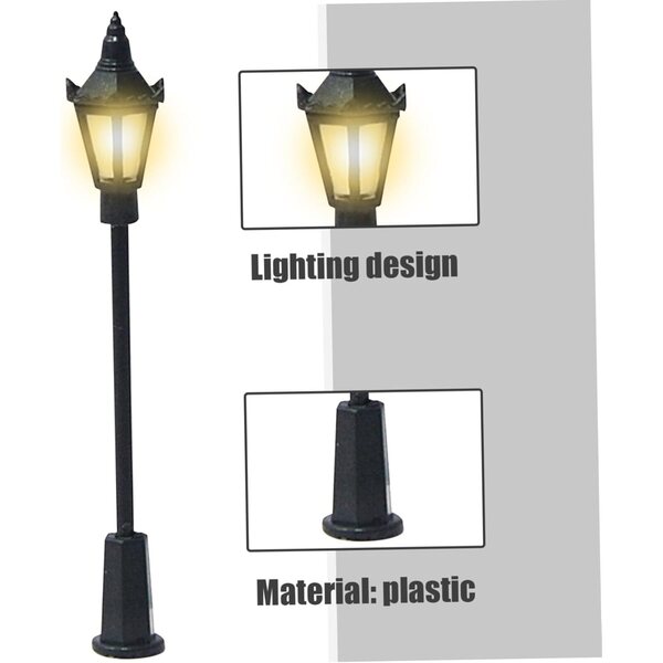 10pcs 6.8cm Mini Warm Light Street Luuchten fir Model Building 3V