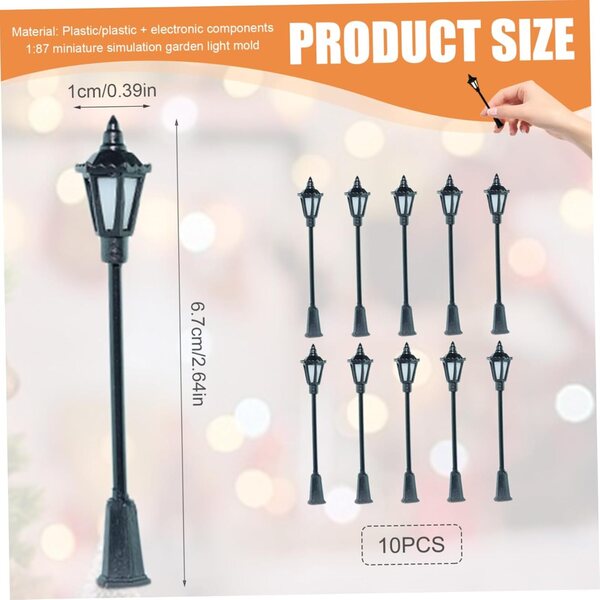 10pcs 6.8cm Mini Warm Light Street Luuchten fir Model Building 3V