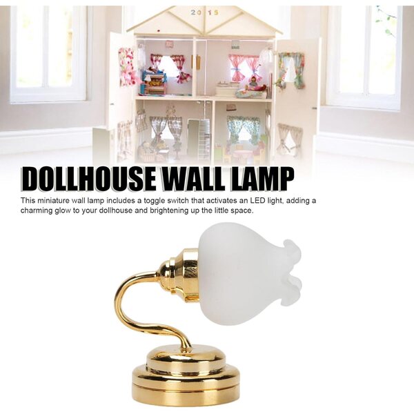 LED-Wandlampe für Puppenhaus 1:12 – realistische Miniatur für Wohnzimmer und Flur