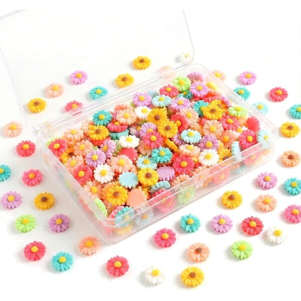 150 mini gekleurde harsmadeliefjes voor knutselen, decoraties en slijm