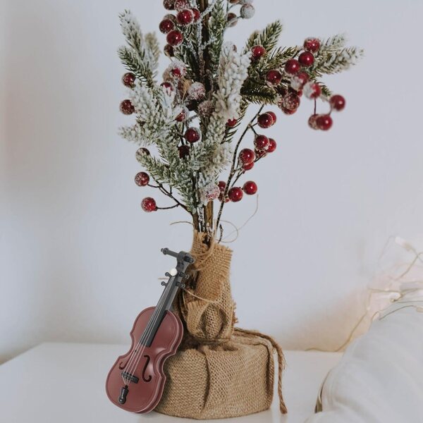 20 dekorative Mini-Geigen mit Holzstruktur für Weihnachtsdekorationen und Bastelarbeiten