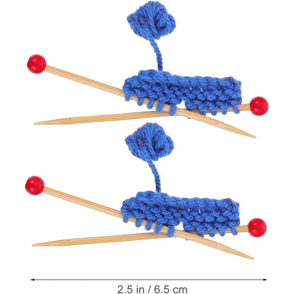 Hemobllo Mini pulls tricotés pour maisons de poupées - 2 pièces en bois bleu