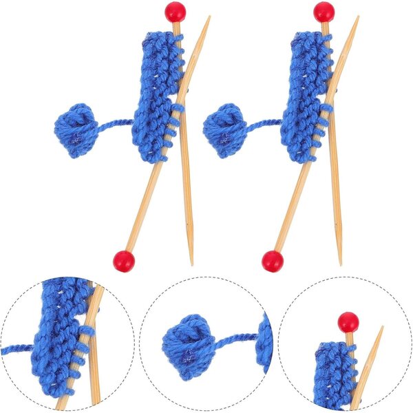 Hemobllo Mini pulls tricotés pour maisons de poupées - 2 pièces en bois bleu