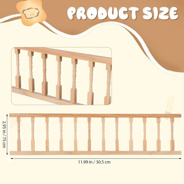 Valla Decorativa in Legno per Case di Bambole 1:12 – Accessorio Miniatura 30x7,5 cm