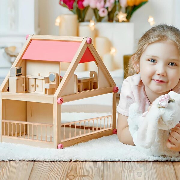 Valla Decorativa in Legno per Case di Bambole 1:12 – Accessorio Miniatura 30x7,5 cm