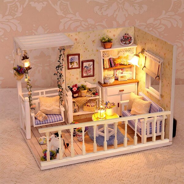 Valla Decorativa in Legno per Case di Bambole 1:12 – Accessorio Miniatura 30x7,5 cm