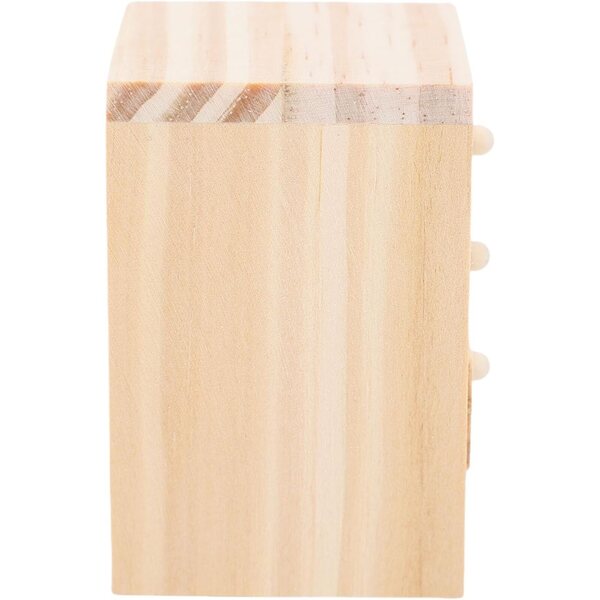Comodino Miniatura in Legno per Casa delle Bambole con Cassetto Apribile, 4,2x4,3x6,5 cm
