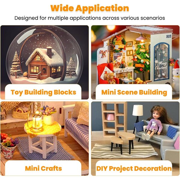 30 luces LED pequeñas de color blanco cálido – Mini luces de hadas plateadas para manualidades, iluminación de casa de muñecas, globos y decoraciones de boda – Juego de luces LED pequeñas con batería