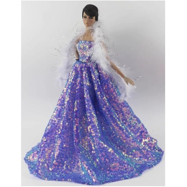 Vestito da principessa per bambola americana 30 cm, abito sposa e sera paillettes