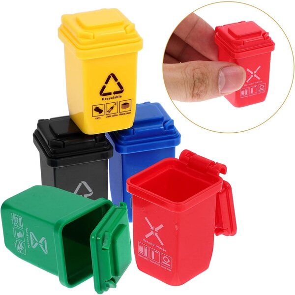 Hemobllo Mini soptunnor 5 stycken för dockskåp dekorativ i plast