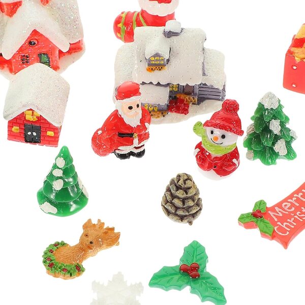 Hemobllo 17 Mini Enfeites de Natal em Resina para Micro Paisagens e Decorações Festivas