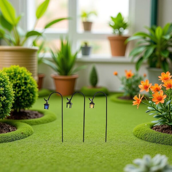 Lampadaires miniatures qui brillent dans le noir 7 pièces pour micropaysages et maisons de poupées