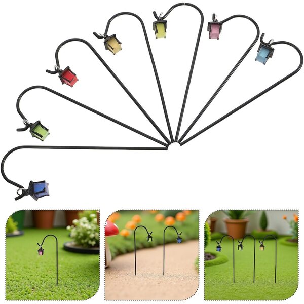 Lampadaires miniatures qui brillent dans le noir 7 pièces pour micropaysages et maisons de poupées
