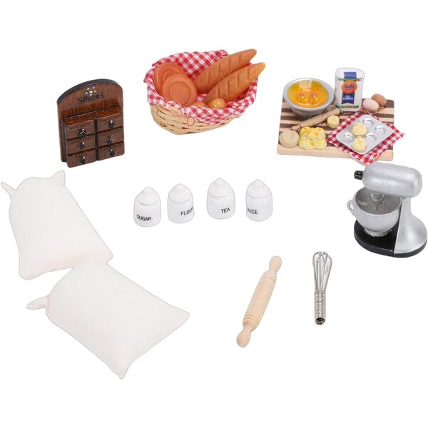 Accessori da Cucina Miniatura 1:12 per Bambole, Set Realistico e Dettagliato