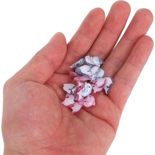Hemobllo miniatyr marina djur harts 200 st rosa och blå för dekorationer