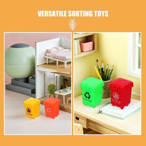 Hemobllo 40 Mini Plastikbehälter fir pädagogesch Spiller a Poppenhaus