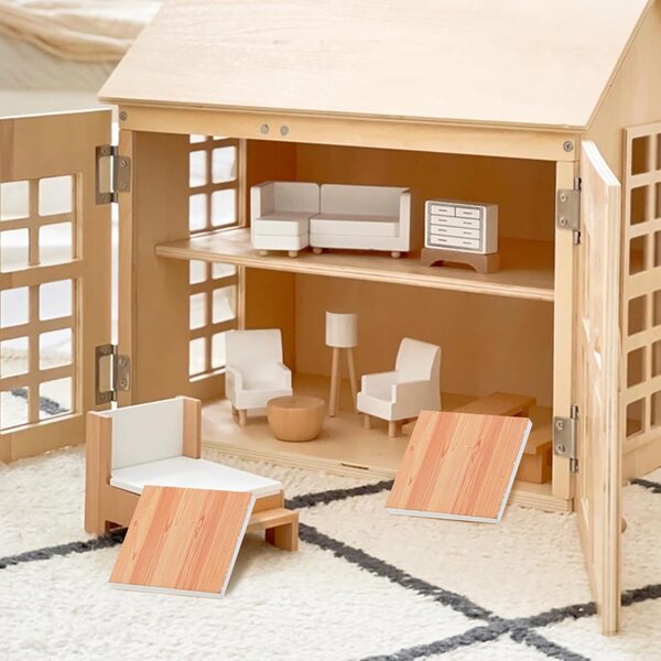 Hemobllo 45 Miniatur Holzplanken fir Poppenlagerung - Realistesch Effekt