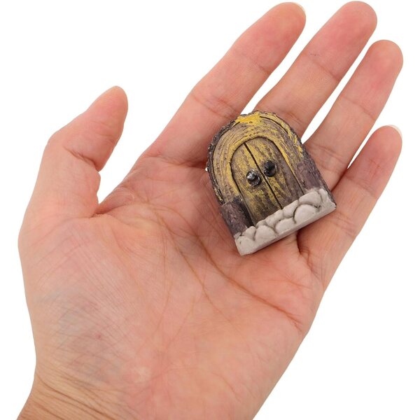HOODANCOS Miniatur-Gartentüren, 2 Stück, aus olivgrünem Holz und PVC