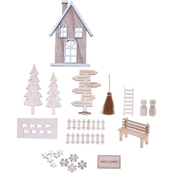 Hemobllo Mini Wooden Christmas Adornos for Mini Houses and Elegant Decorations