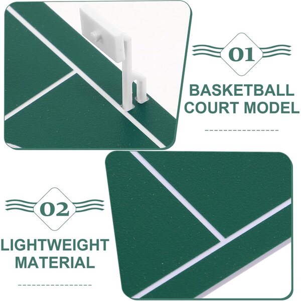 Modelo de quadra de basquete em miniatura Hemobllo para decoração de mesa e DIY