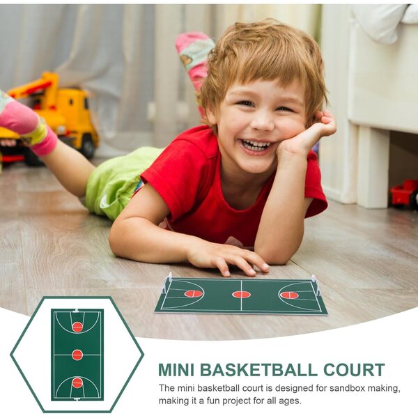 Modelo de quadra de basquete em miniatura Hemobllo para decoração de mesa e DIY