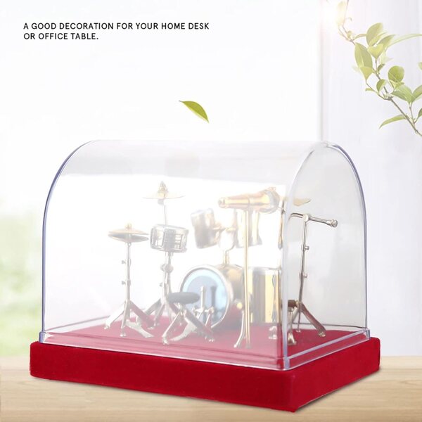 Pilipane Instrumento Musical en Miniatura, Modelo de batería, Exquisito, Hecho a Mano, Chapado en Oro, Pantalla de Cobre, Mini Adornos, artesanía, Escritorio para el hogar, decoración de (14cm)