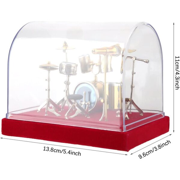 Pilipane Instrumento Musical en Miniatura, Modelo de batería, Exquisito, Hecho a Mano, Chapado en Oro, Pantalla de Cobre, Mini Adornos, artesanía, Escritorio para el hogar, decoración de (14cm)