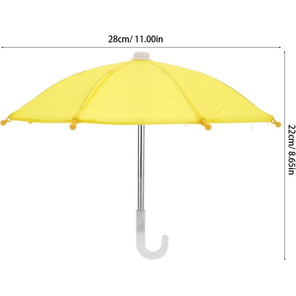 Mini Paraguas Amarillo Hemobllo para casa de muñecas de 18 pulgadas | Accesorio decorativo en miniatura.