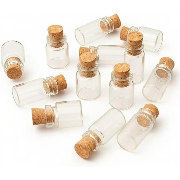10 tarros de vidrio para casa de muñecas, miniatura: botellas de vidrio a escala 1/12, contenedor de alimentos para cocina, restaurante, mini recipiente vacío con corcho, accesorios de casa de muñecas