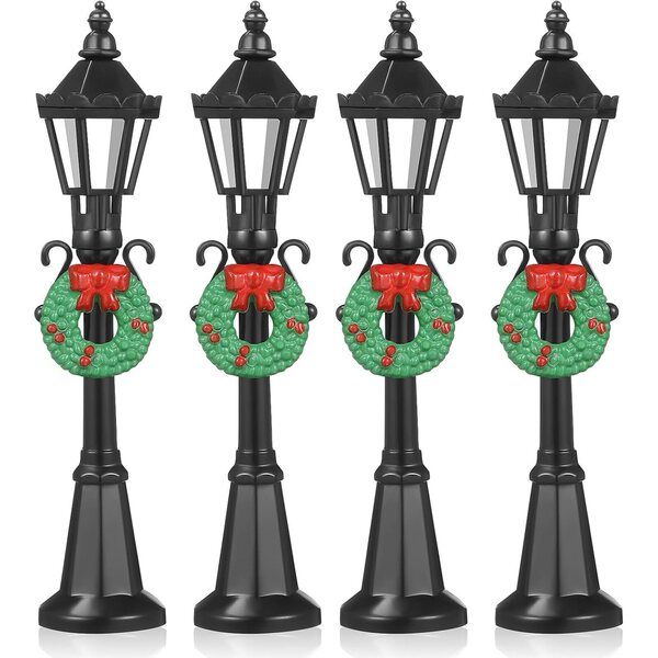 Hemobllo Miniature Christmas Lamp Posts 4pcs 12cm Dollhouse Decoration