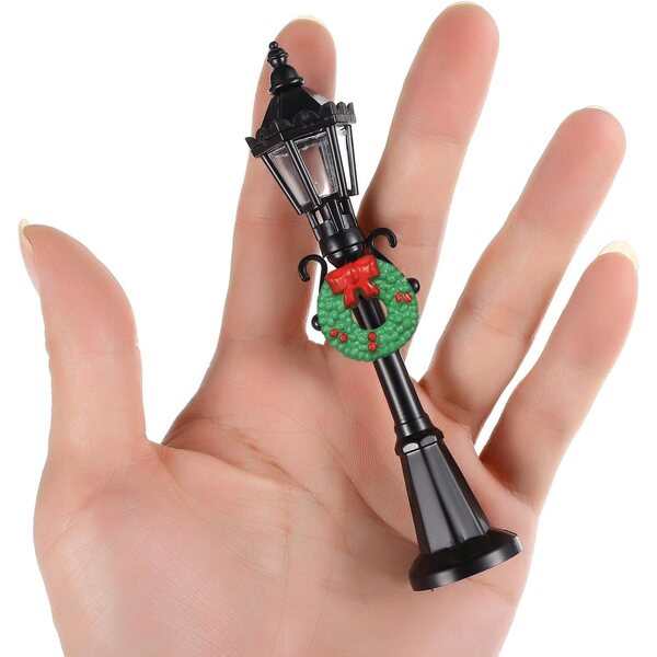 Hemobllo Miniatur-Weihnachtslaternen, 4 Stück, 12 cm, Puppenhaus-Dekoration