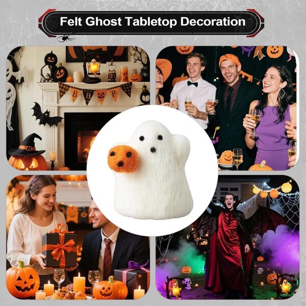 Halloween-Geisterdekoration aus Filz mit Kürbis – sicheres und originelles Tischdekorationsstück