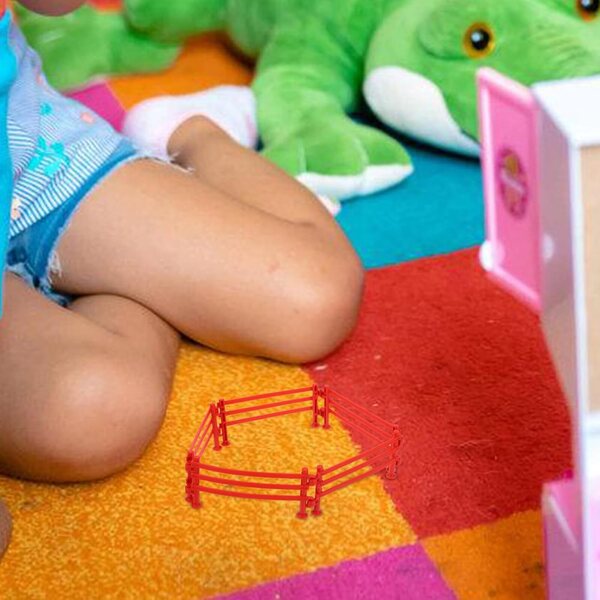 Hemobllo de Vallas de Juguete Paneles Realistas de Plástico Marrón 100 Piezas y Juego DIY para Animales de Granja para Jardín de Hadas para Niños