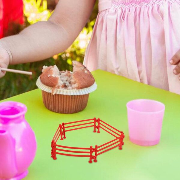 Hemobllo de Vallas de Juguete Paneles Realistas de Plástico Marrón 100 Piezas y Juego DIY para Animales de Granja para Jardín de Hadas para Niños