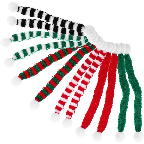 Hemobllo Set 12 Mini Bufandas de Noël en tissu pour décorations et maisons de poupées