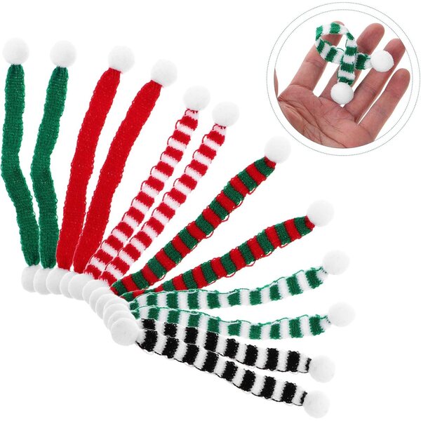 Hemobllo Set 12 Mini Bufandas de Noël en tissu pour décorations et maisons de poupées
