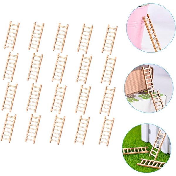 Hemobllo mini escaliers en bois 20 pièces pour maisons de poupées et dioramas réalistes
