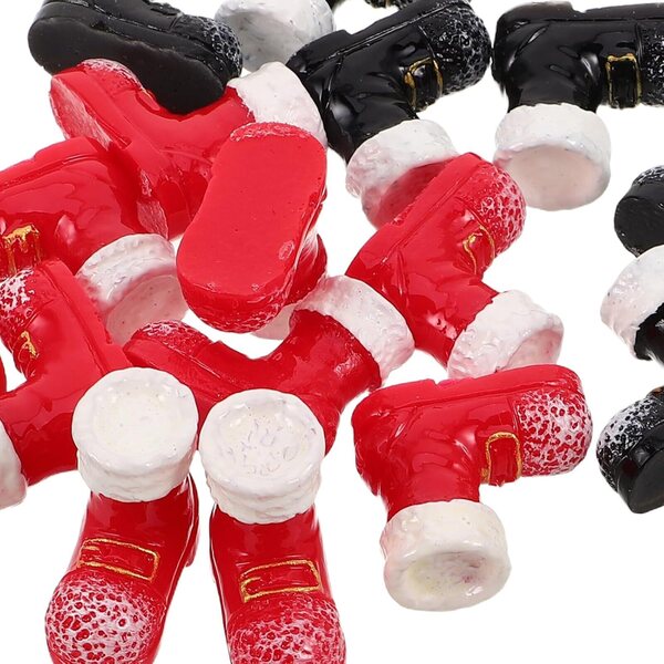Miniaturowe buty świąteczne Hemobllo z żywicy, 20 sztuk do domku dla lalek