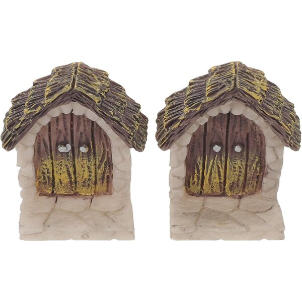2 Mini wooden fairy doors for gardens and dollhouses HOODANCOS