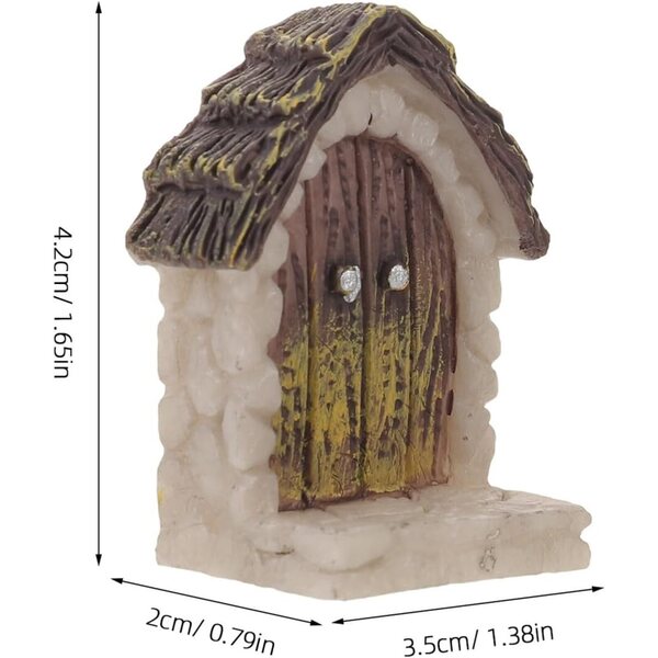 2 Mini houten sprookjesdeuren voor tuinen en poppenhuizen HOODANCOS