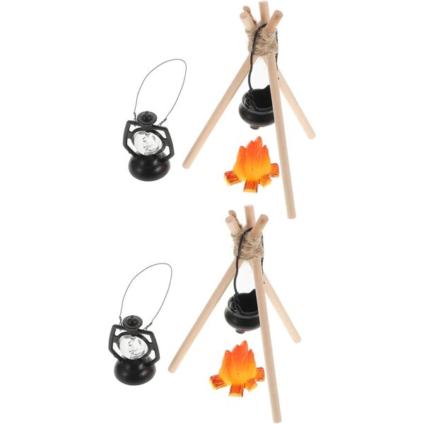 Hemobllo Mini Fogata und Zubehör für Puppenhäuser und Winterdioramen